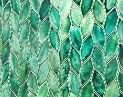Foglie Mosaic Multi Green