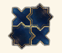 Star Mosaic Blue Crystal and Pure Gold 29x29cm